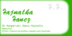 hajnalka hancz business card